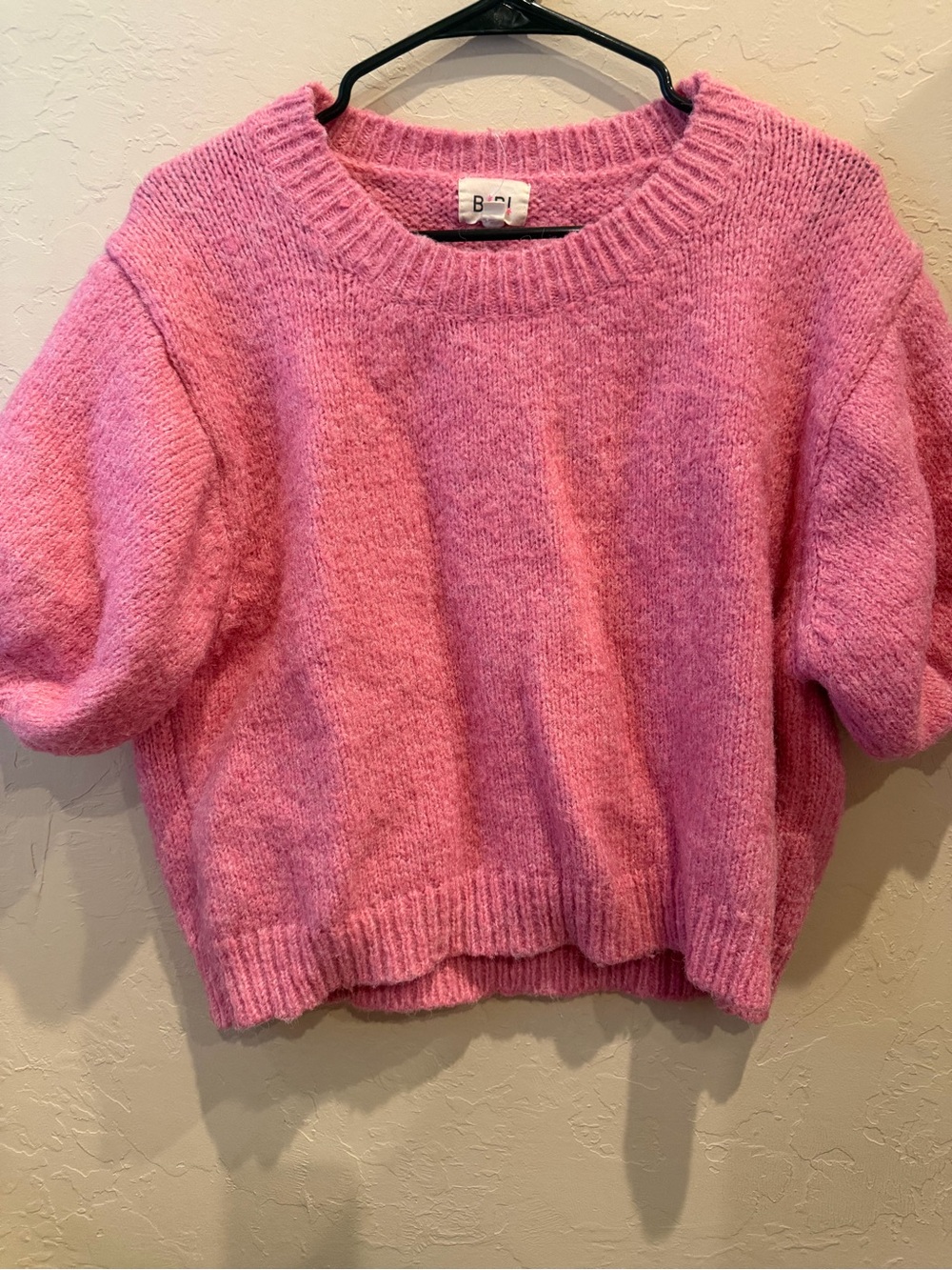 BIBI puff sleeve pink sweater size small